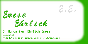 emese ehrlich business card